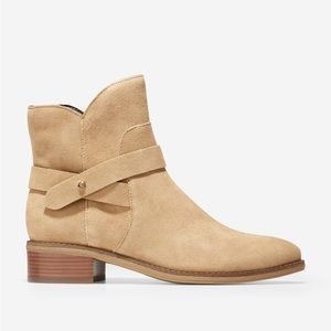 Cole Haan Women's Wylie Bootie 45MM Rain Boot, Water Resistant Birch Suede